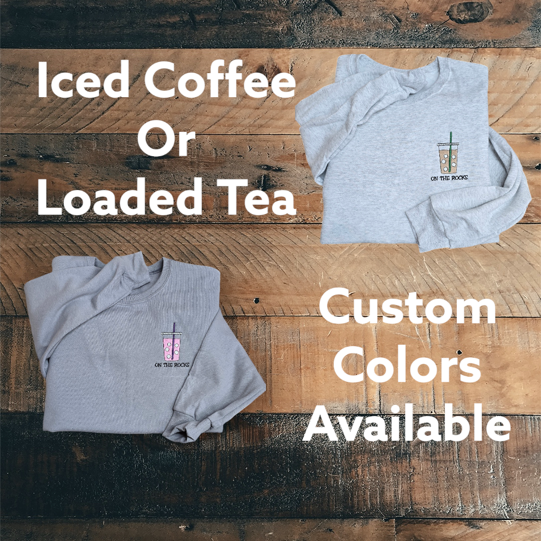 On the rocks embroidered left chest sweatshirt