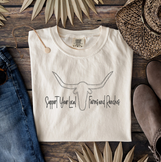 Longhorn Embroidered Comfort Colors  Shirt