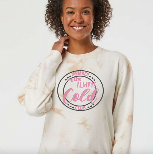 Embroidered Crewneck Sweatshirt Tie Dye