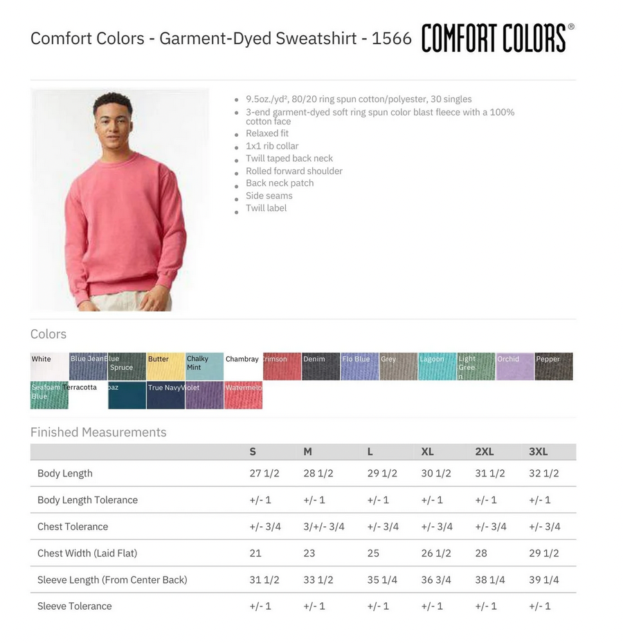 Custom Comfort Colors Merry Christmas Embroidered Sweatshirt