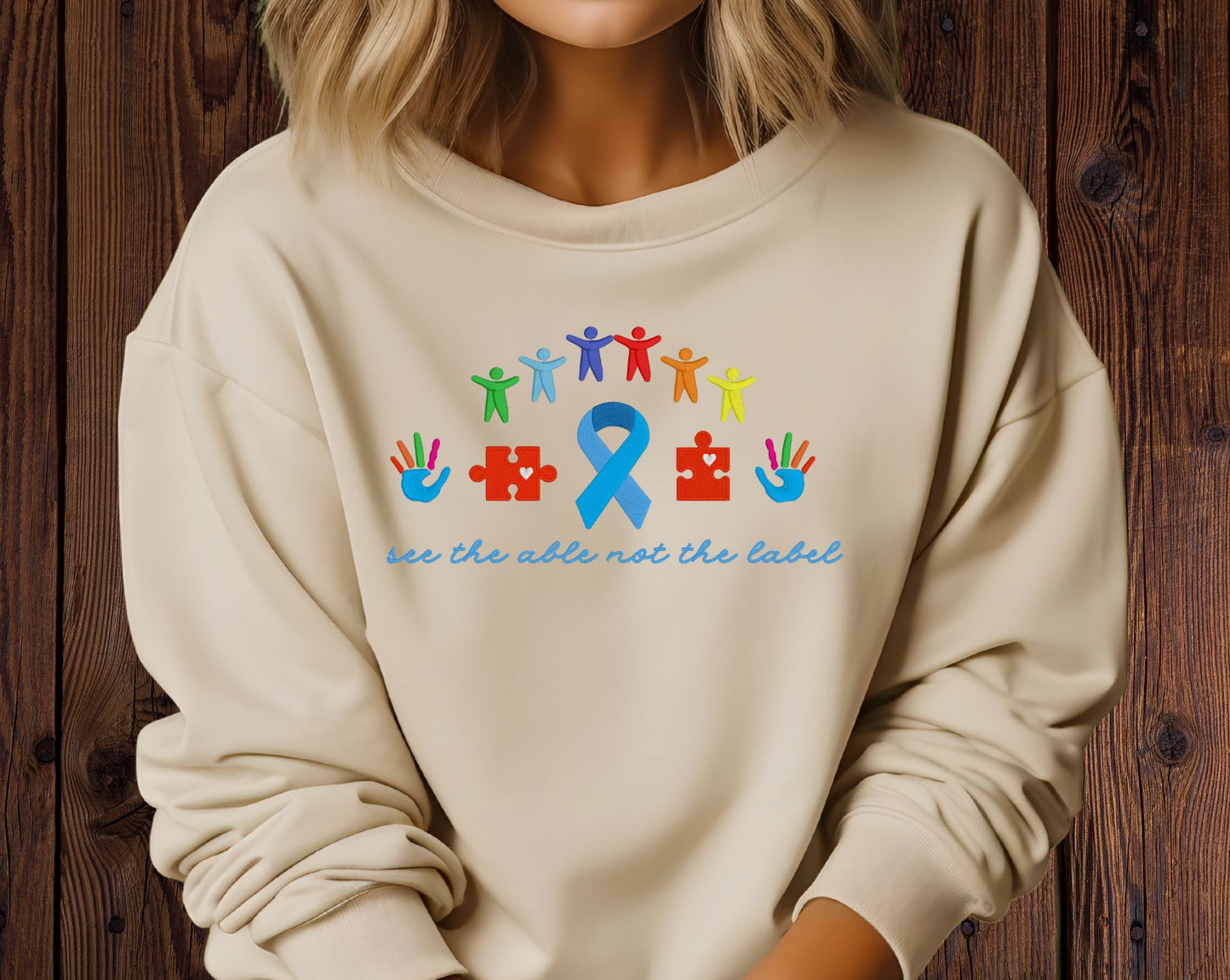 Neurodiversity Support Shirt - Embroidered Autism Awareness Tee, See the Able Design
