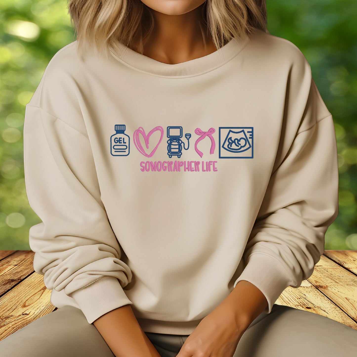 Sonographer Life embroidered shirt