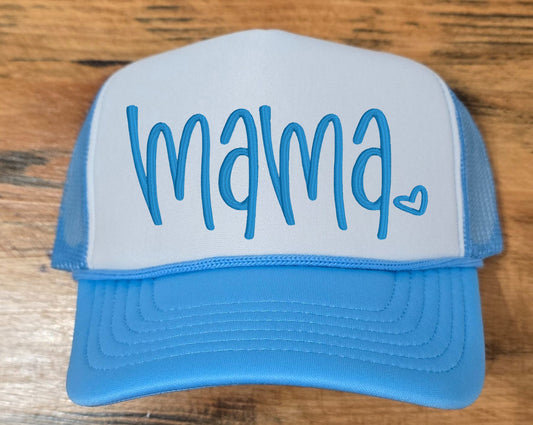 Hand Lettered Mama Hat with Heart Embroidery - Unique Gift for Mom