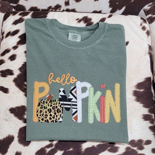 Hello Pumpkin Fall Embroidery Crewneck, Fall Autumn Pumpkin Sweatshirt , Gift For Mom Or Girlfriend