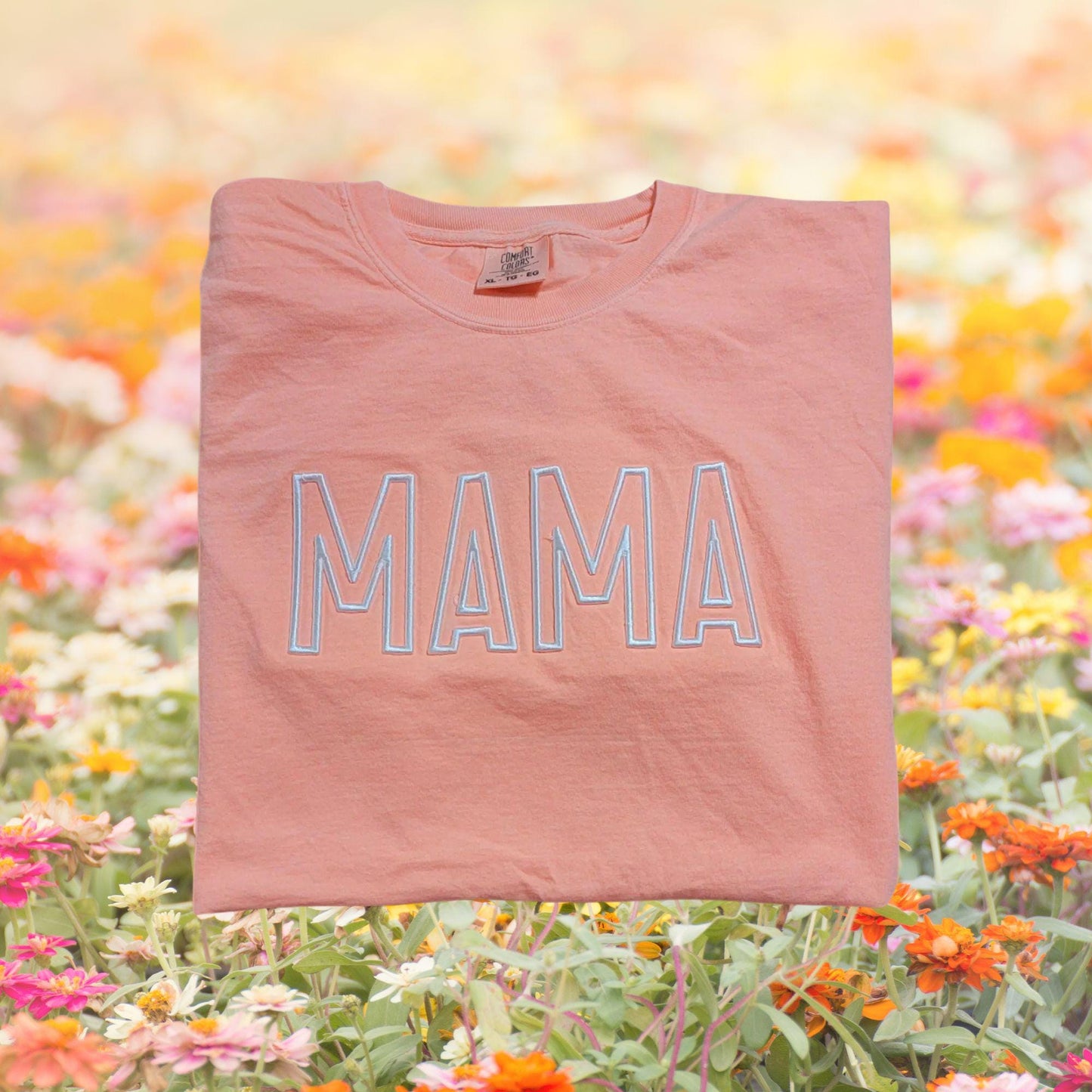 Mama Comfort Colors T-shirt with Puff Embroidery, Gift for Mom, Vintage Style Puff Embroidery MAMA Tee, Mother's Day Gift Idea, new mom gift