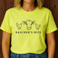 Rancher’s Wife Embroidered T-shirt, Western Farm Wife Gift, Cow and Chicken Ranch Life shirt, Comfort Colors embroidery, Homestead Apparel