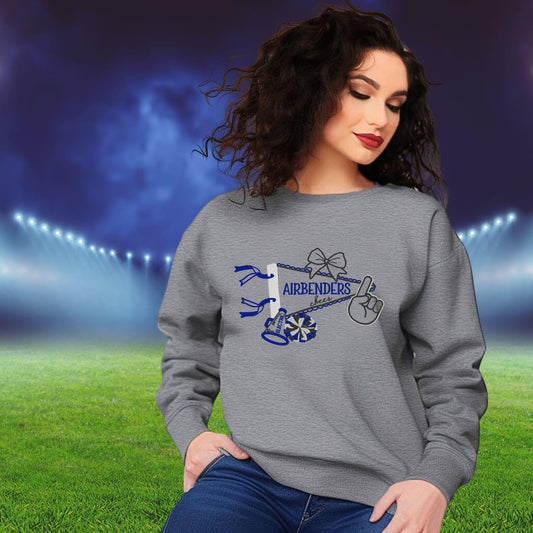 Custom Cheer Team Embroidered Sweatshirt – Airbenders Cheer Spirit Wear – Personalized Cheer Mom or Athlete Shirt – Team Pride Apparel
