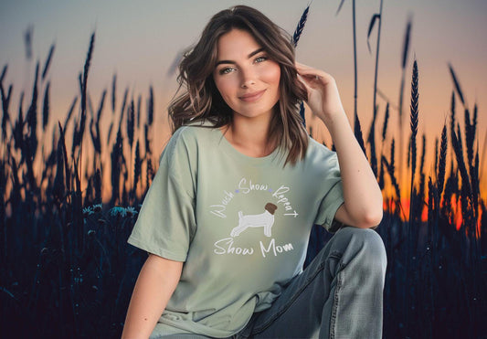 Goat Show Mom Embroidered Shirt – Wash Show Repeat Tee – Livestock Show Mom Shirt – Farm Life Shirt – Animal Show Embroidery – 4H FFA Gift