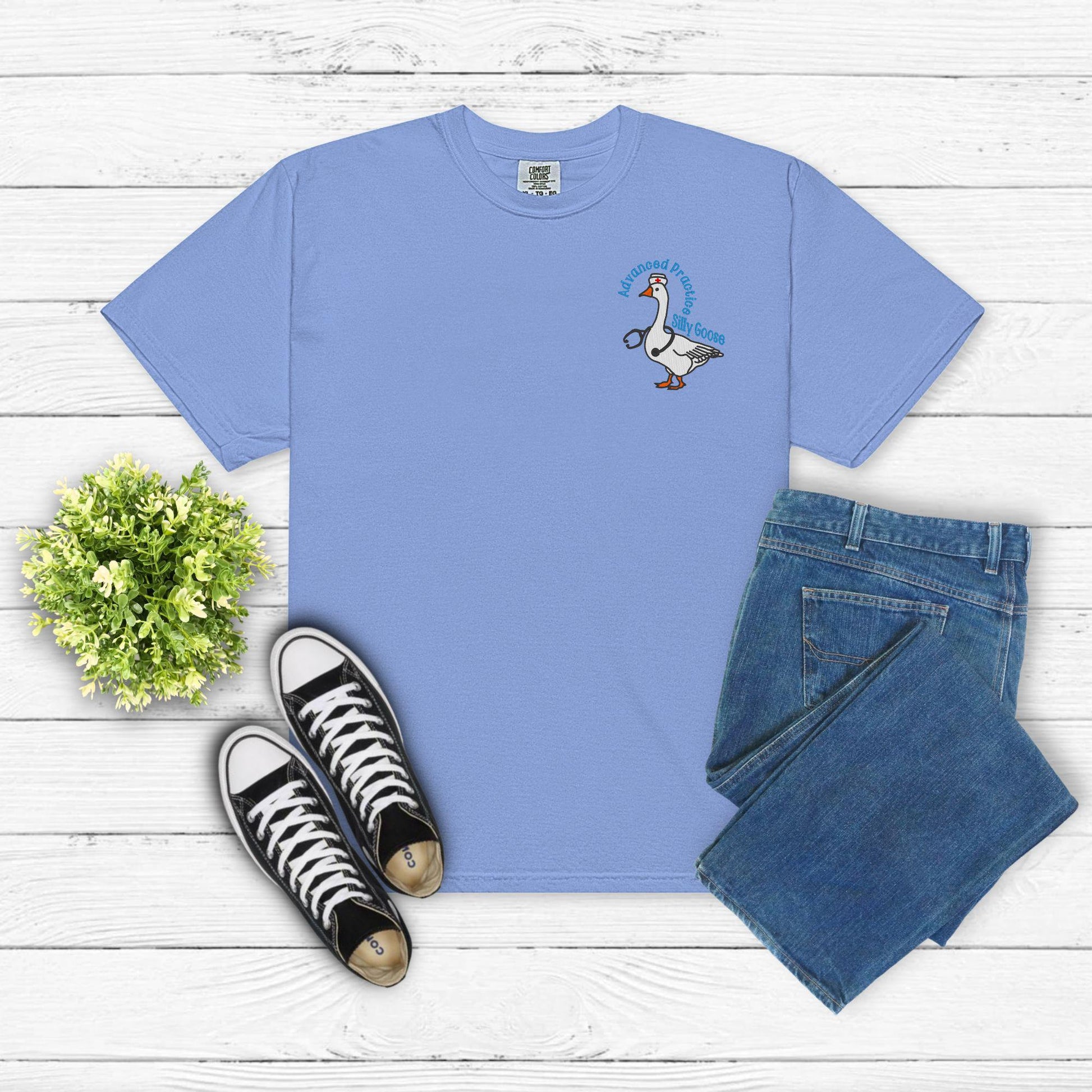 APRN Silly Goose Embroidered Shirt – Advanced Practice Nurse Humor Tee – Funny Medical Staff Gift – Nurse Practitioner Embroidery