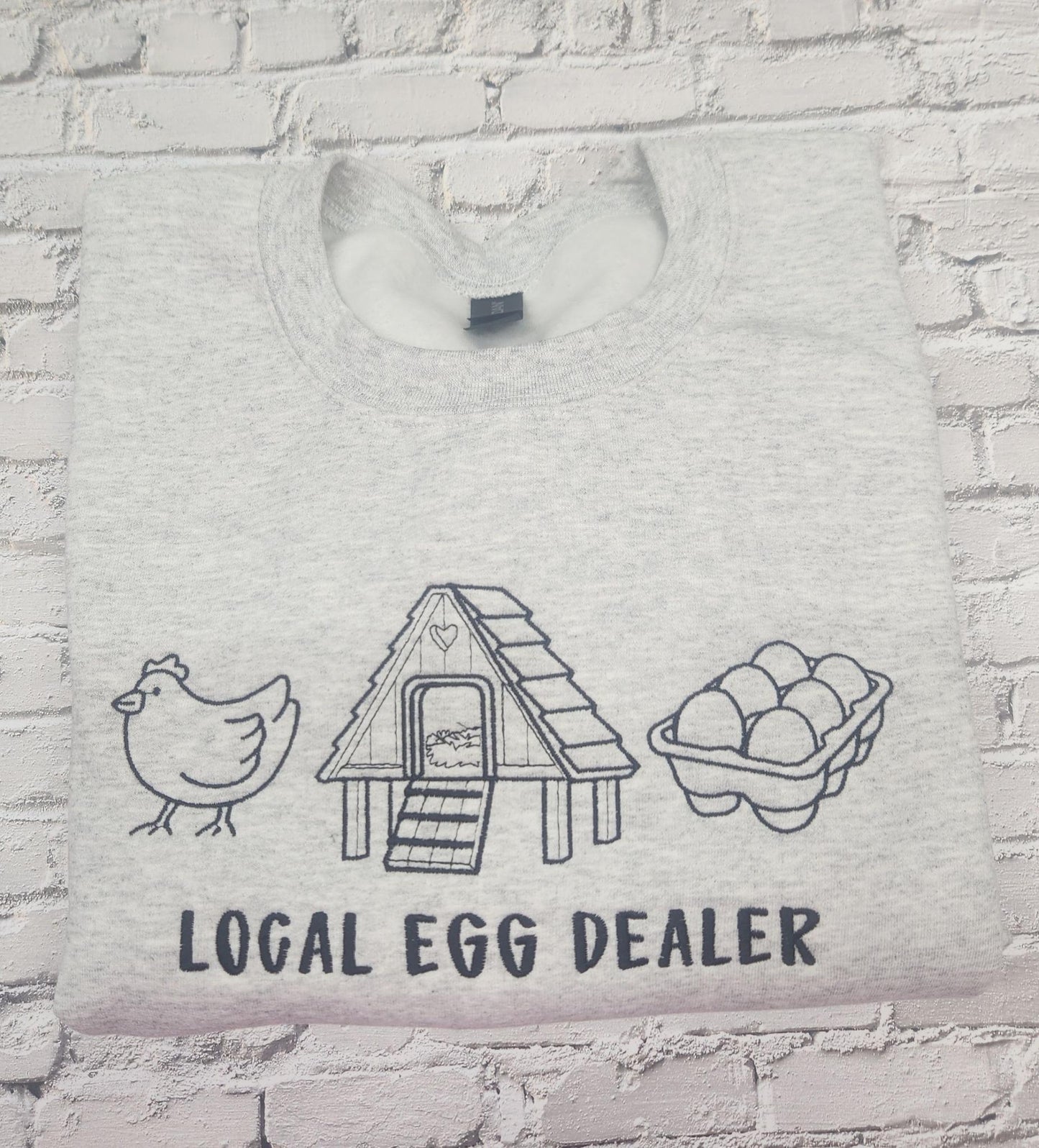 Local Egg Dealer Embroidered sweatshirt, Funny Farm Shirt, Backyard Chicken Lover Gift, Comfort Colors embroidery, Homesteader Crewneck