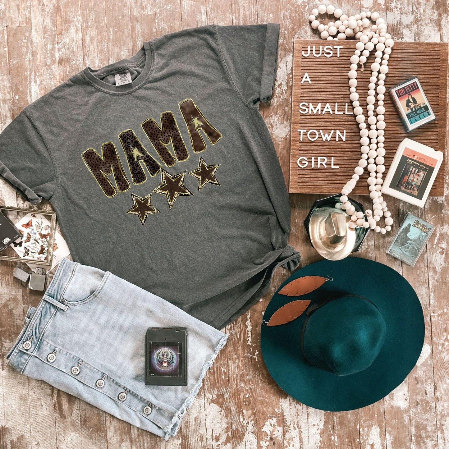 MAMA Leopard Star T-Shirt – Olive Green Western Graphic Tee, Trendy Mama Shirt | Trendy Mama Shirt, Mother’s Day Gift for Her, cute mama tee