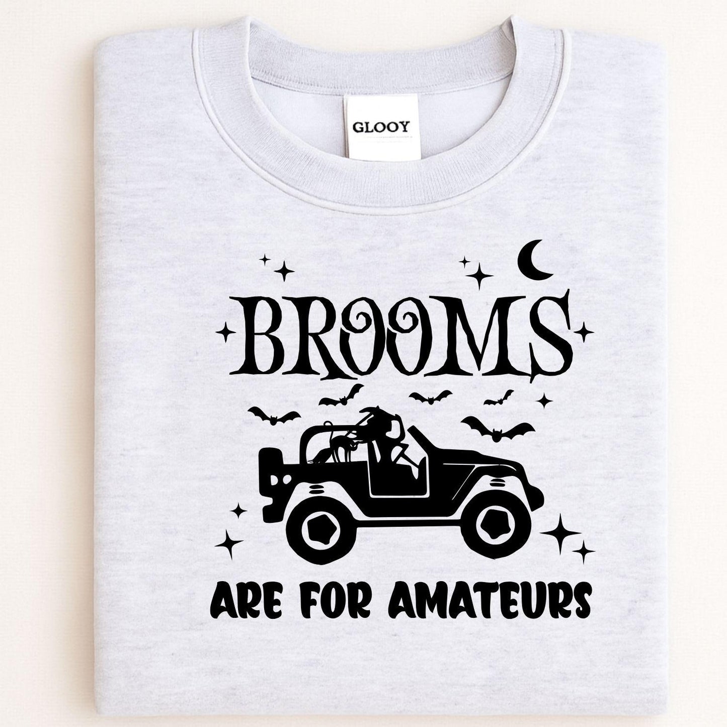 Halloween Jeep Witch Sweatshirt | Fall Bat Moon Star Design | Funny Spooky Season Crewneck | Autumn Off-Road Lover Gift for Her