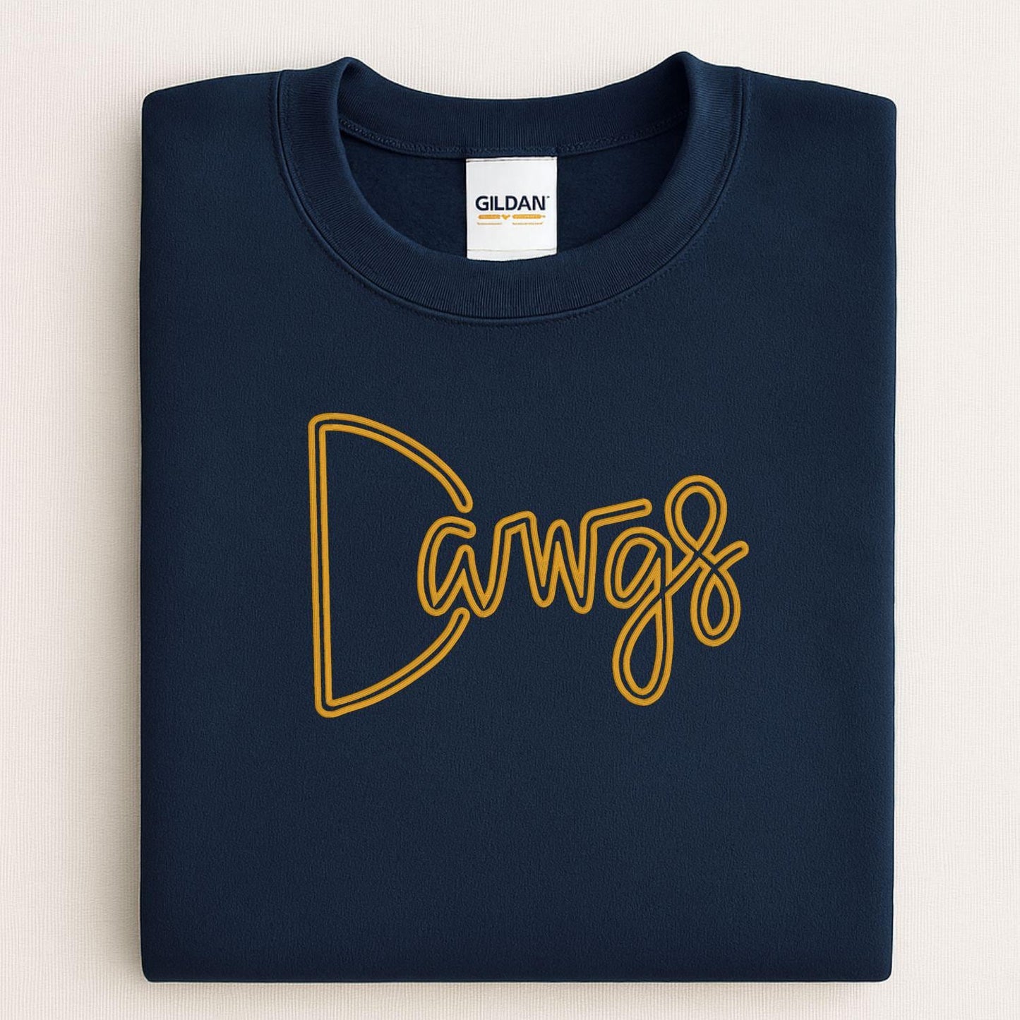 Dawgs Puff Embroidery Sweatshirt | Cozy Game Day Crewneck | Unisex Football Fan Pullover | Custom Team Spirit Gift for Fall & Winter