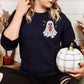 Cute Ghost Coffee Embroidery Sweatshirt | Cozy Autumn Fall Crewneck | Halloween Latte Lover Pullover | Spooky Season Gift for Her