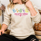 Pediatric Nurse Dinosaur Embroidery Sweatshirt – Cute Dino Medical Crewneck – Nurse Appreciation Gift – Colorful Stethoscope Design