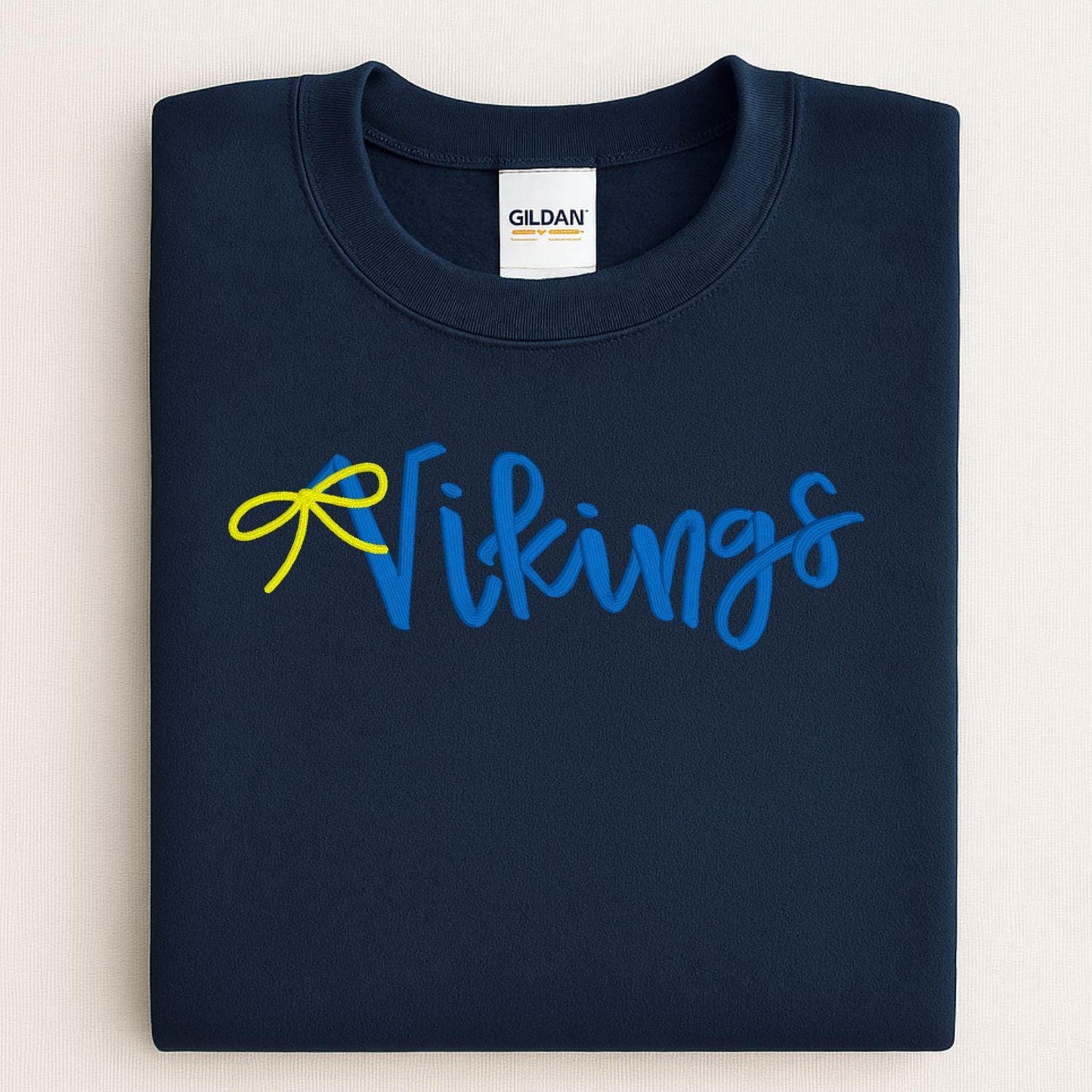 Game Day Embroidery Sweatshirt | Custom Team Spirit Pullover with Bow | School Pride Cozy Football Game Day Crewneck Top