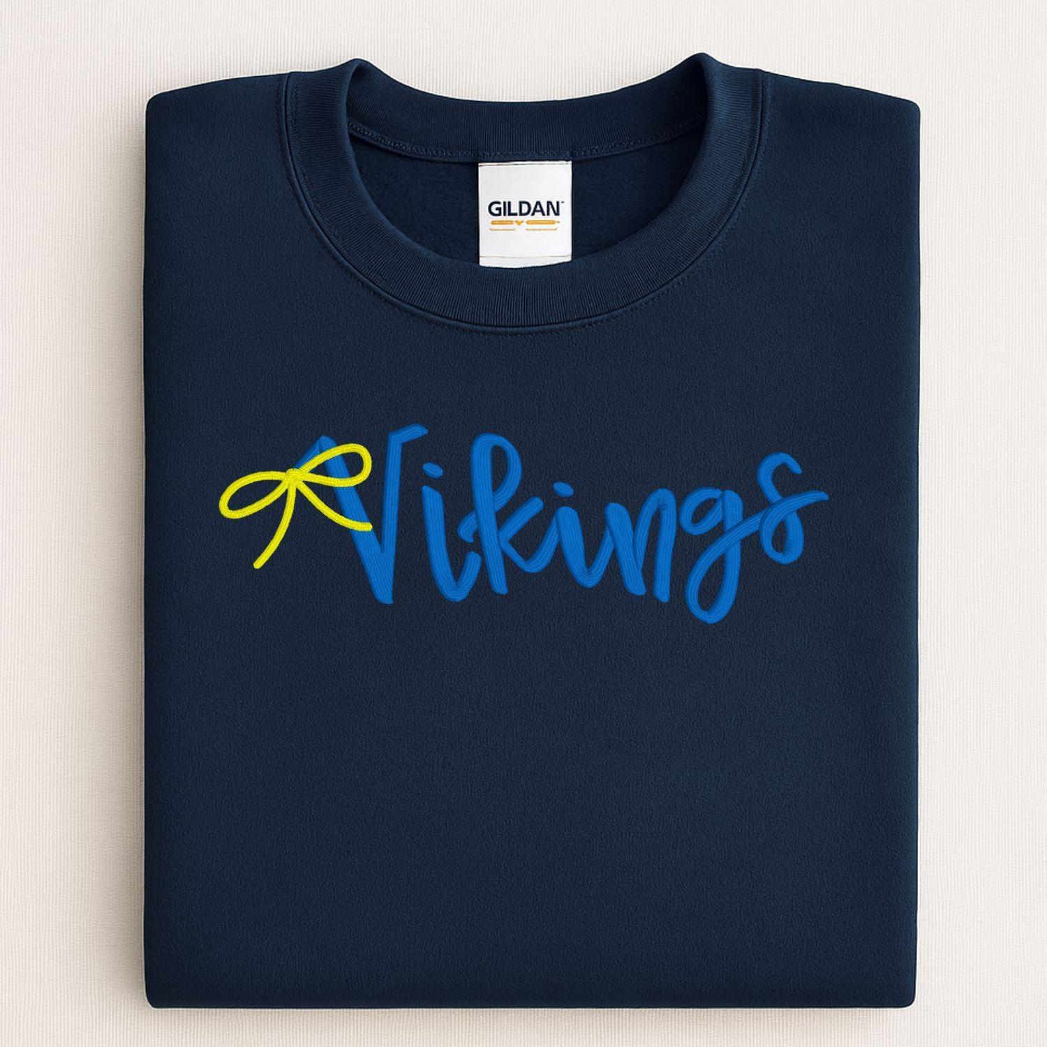 Game Day Embroidery Sweatshirt | Custom Team Spirit Pullover with Bow | School Pride Cozy Football Game Day Crewneck Top