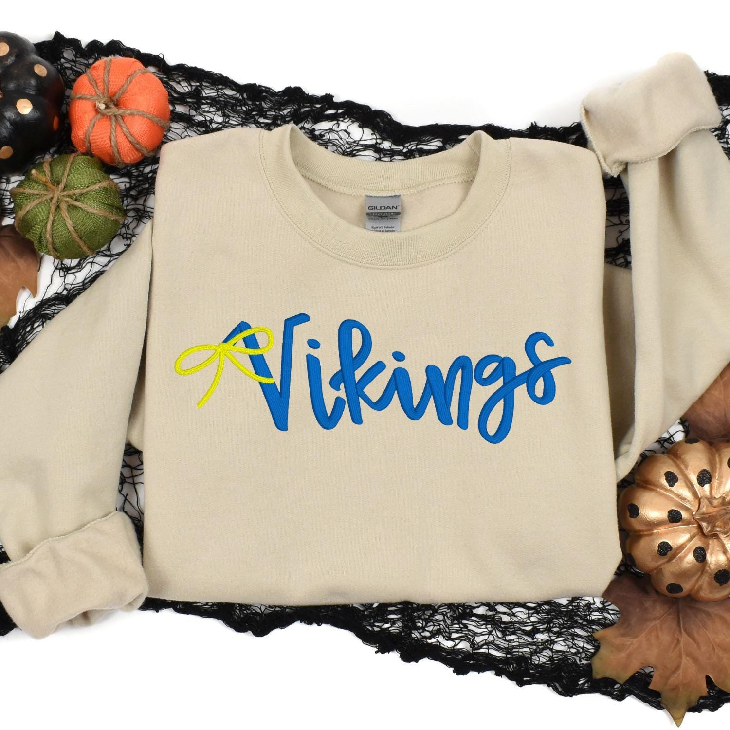 Game Day Embroidery Sweatshirt | Custom Team Spirit Pullover with Bow | School Pride Cozy Football Game Day Crewneck Top