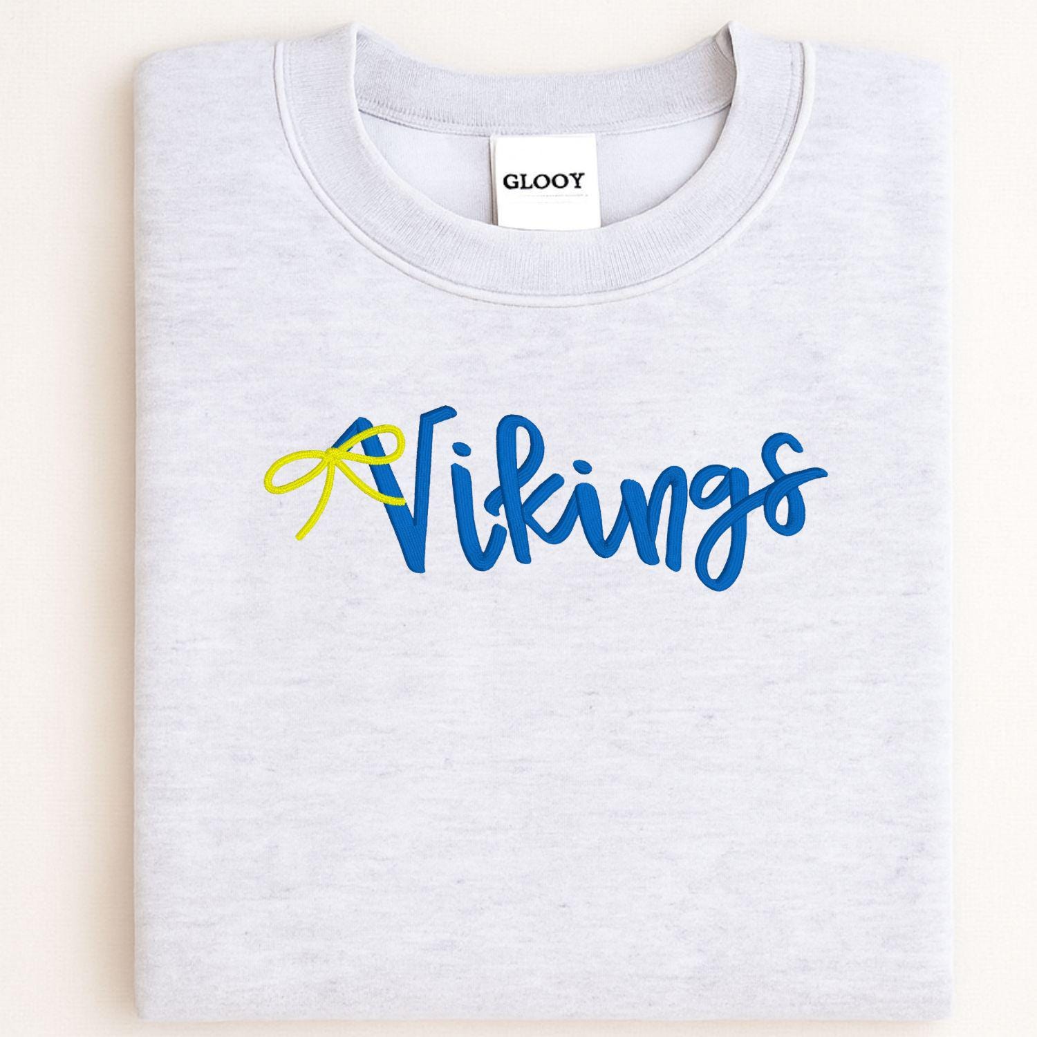 Game Day Embroidery Sweatshirt | Custom Team Spirit Pullover with Bow | School Pride Cozy Football Game Day Crewneck Top