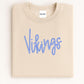 Vikings Game Day Puff Embroidery Sweatshirt | Custom Team Spirit Pullover with Bow | School Pride Cozy Football Game Day Crewneck Top