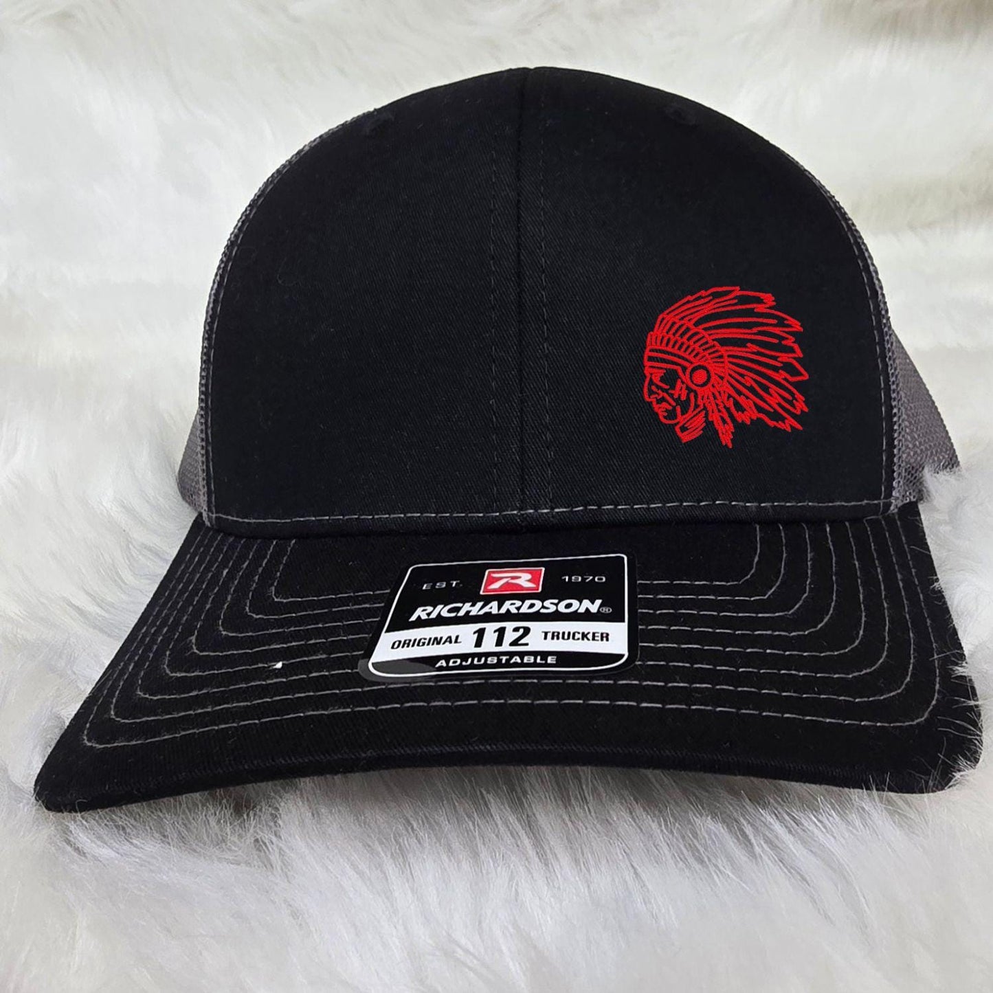 Embroidered Indians Mascot hat | Unisex School Spirit Team Apparel | Custom Sports Game Day Outfit | Gift for Fans