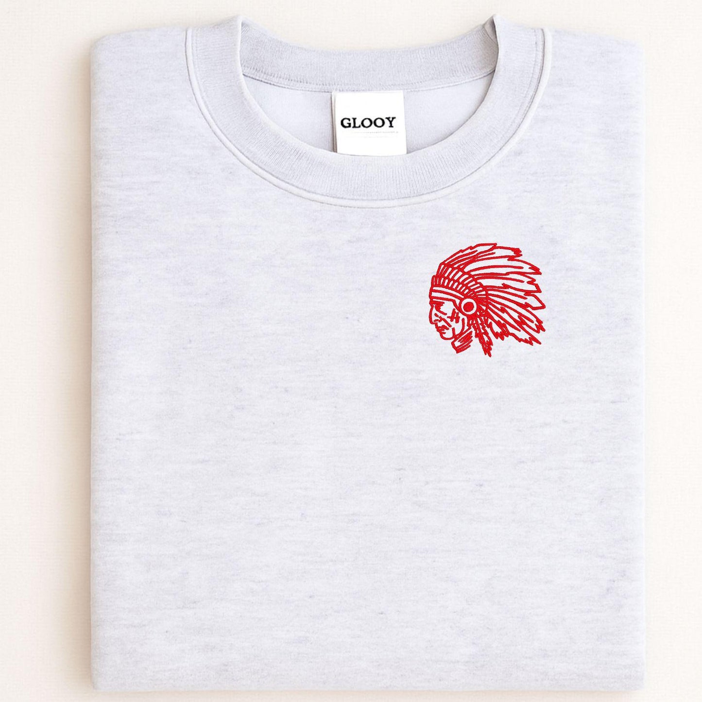 Embroidered left chest vintage Mascot Crewneck Sweatshirt | Unisex School Spirit Team Apparel | Custom Sports Game Day Outfit, Gift for Fans