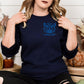 Embroidered left chest vintage Mascot Crewneck Sweatshirt | Unisex School Spirit Team Apparel | Custom Sports Game Day Outfit, Gift for Fans