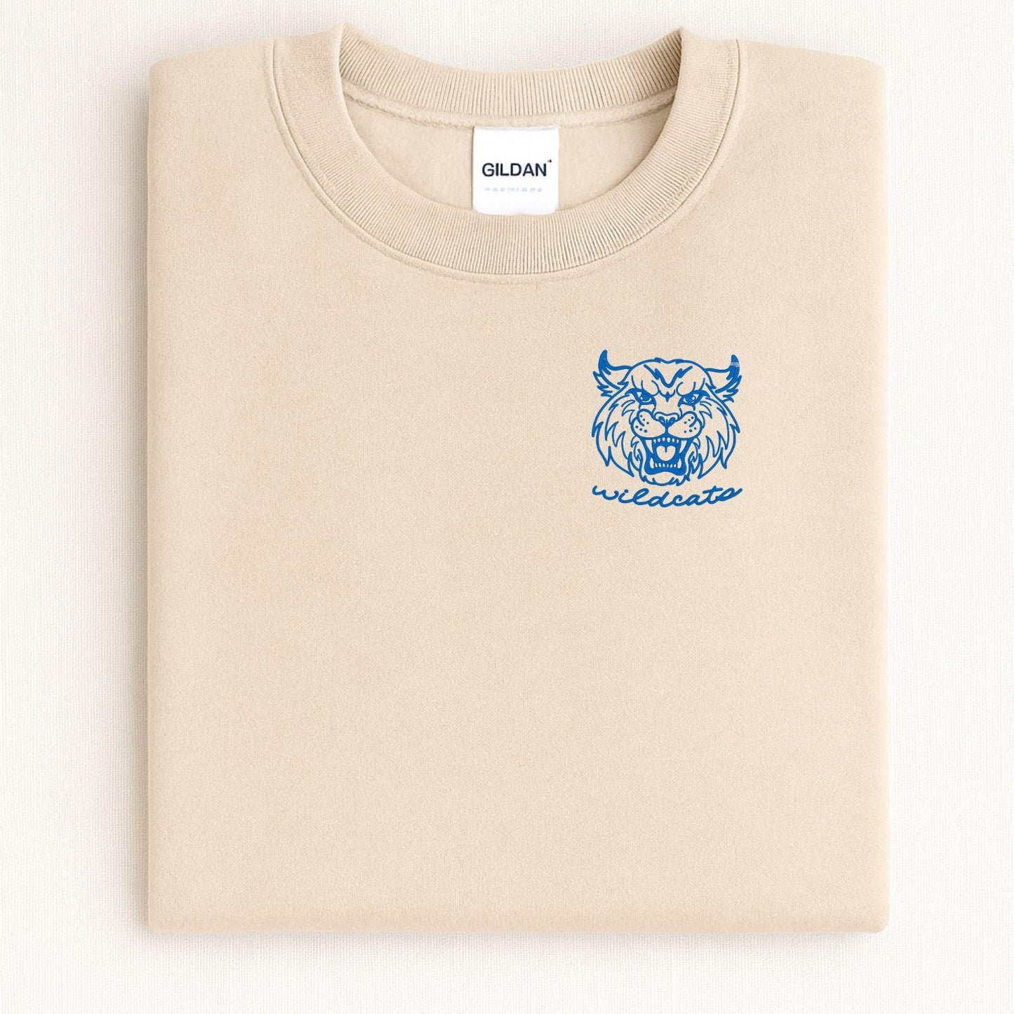 Embroidered left chest vintage Mascot Crewneck Sweatshirt | Unisex School Spirit Team Apparel | Custom Sports Game Day Outfit, Gift for Fans