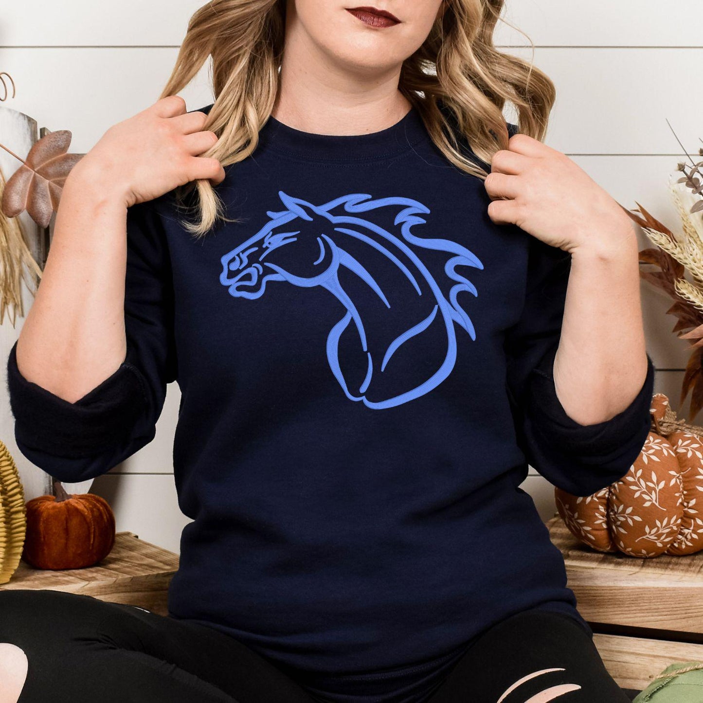 Embroidered Vintage Mascot Crewneck Sweatshirt | Unisex School Spirit Team Apparel | Custom Sports Game Day Outfit | Gift for Fans