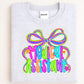 Colorful Medical Assistant Shirt | Neon Bow Graphic Tee | Healthcare Worker Appreciation Gift | Cute Nurse Scrub Uniform Top
