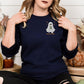Cold Boo Coffee Ghost Embroidery Sweatshirt | Halloween Fall Coffee Lover Shirt | Spooky Cute Ghost Crewneck | Cozy Autumn Pullover