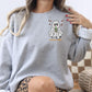 Cold Boo Coffee Ghost Embroidery Sweatshirt | Halloween Fall Coffee Lover Shirt | Spooky Cute Ghost Crewneck | Cozy Autumn Pullover