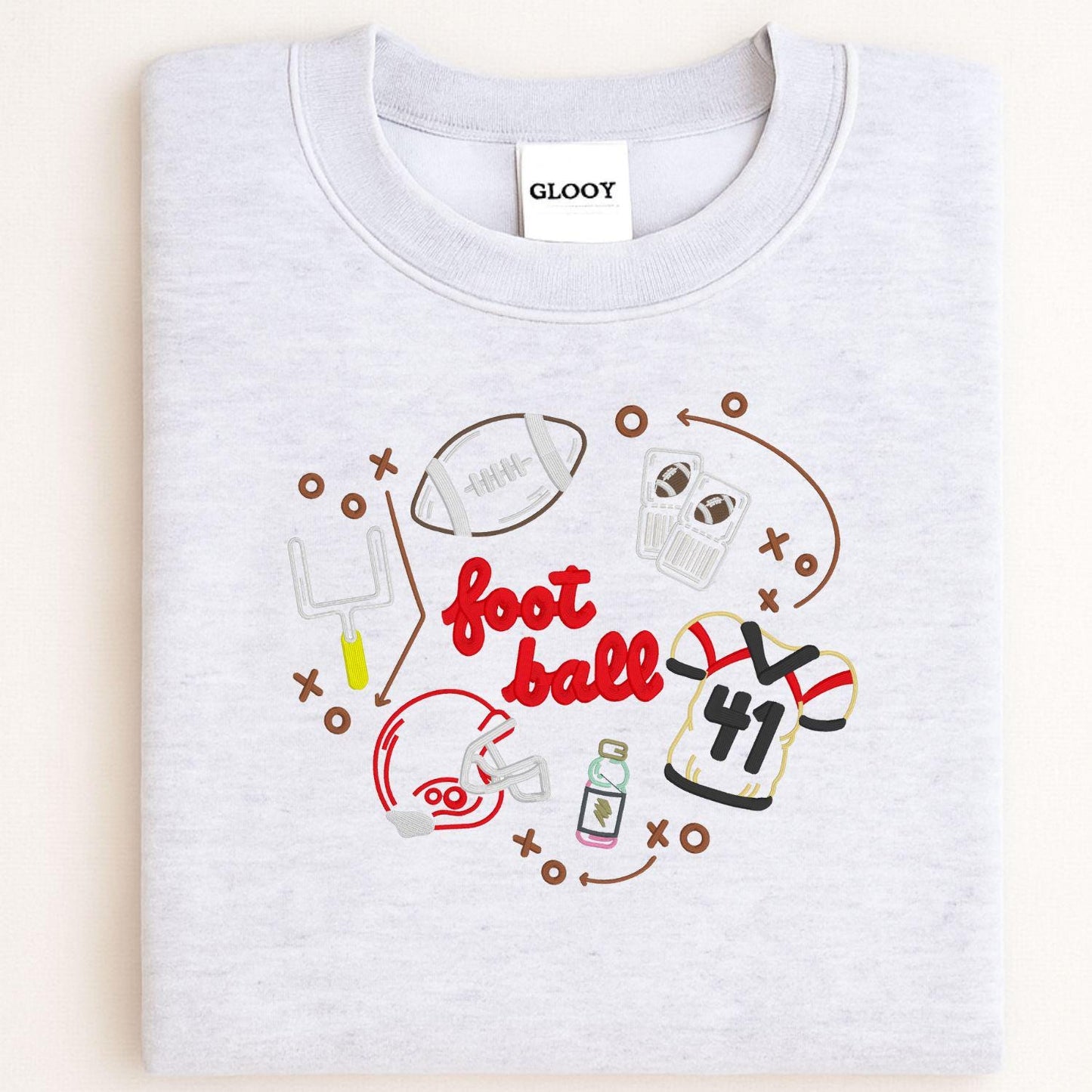 Game Day Football Embroidery Sweatshirt | Cozy Fall Sports Crewneck | Handmade Tailgate Shirt | Unisex Autumn Game Spirit Apparel