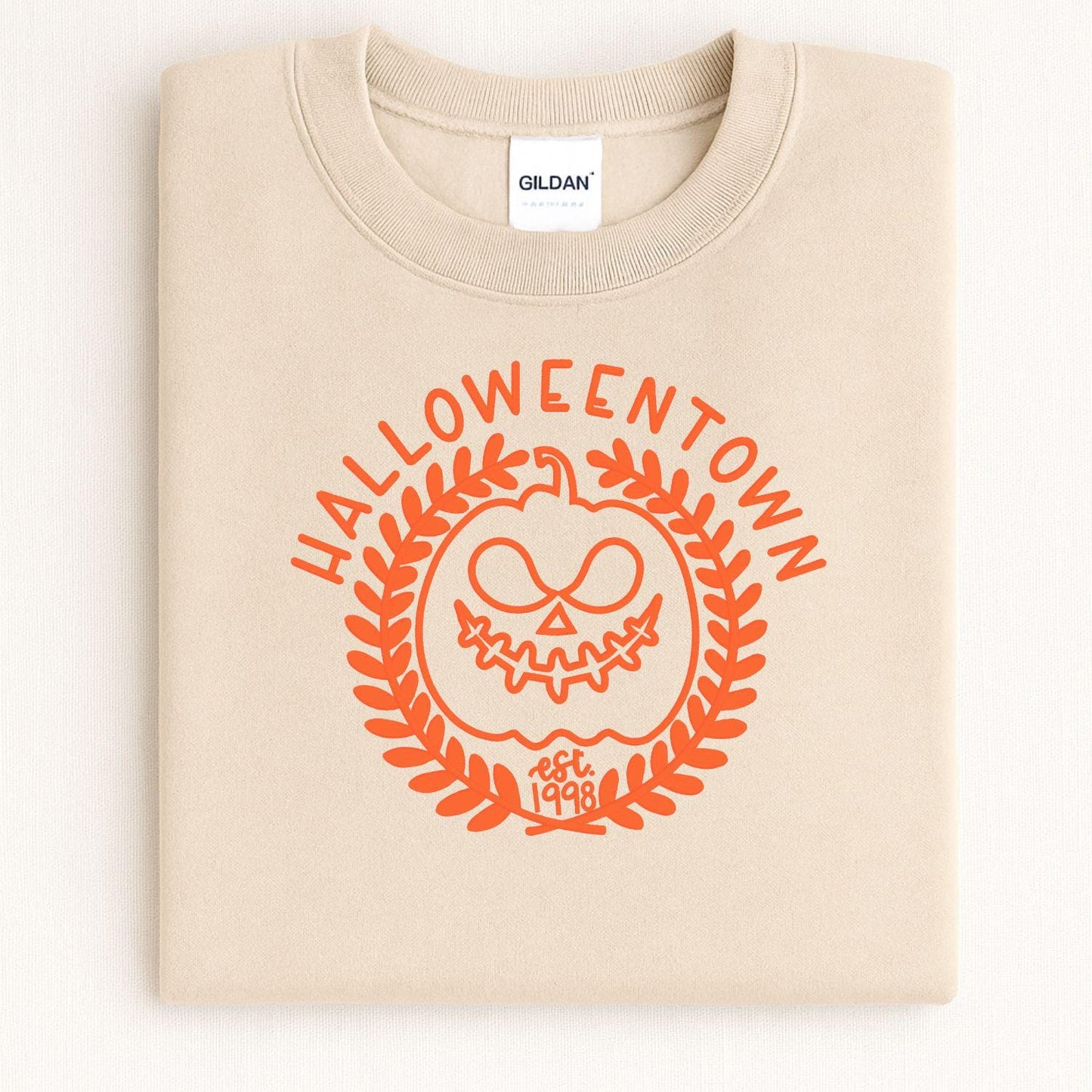 Halloween Pumpkin Face Embroidery Sweatshirt | Spooky Fall Season Crewneck | Cozy Autumn Pumpkin Stitch Shirt for Halloween Lovers