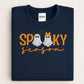Spooky Season Ghost Embroidery Sweatshirt | Cute Halloween Fall Shirt | Cozy Autumn Pullover with Ghosts and Bows | Gift for Her