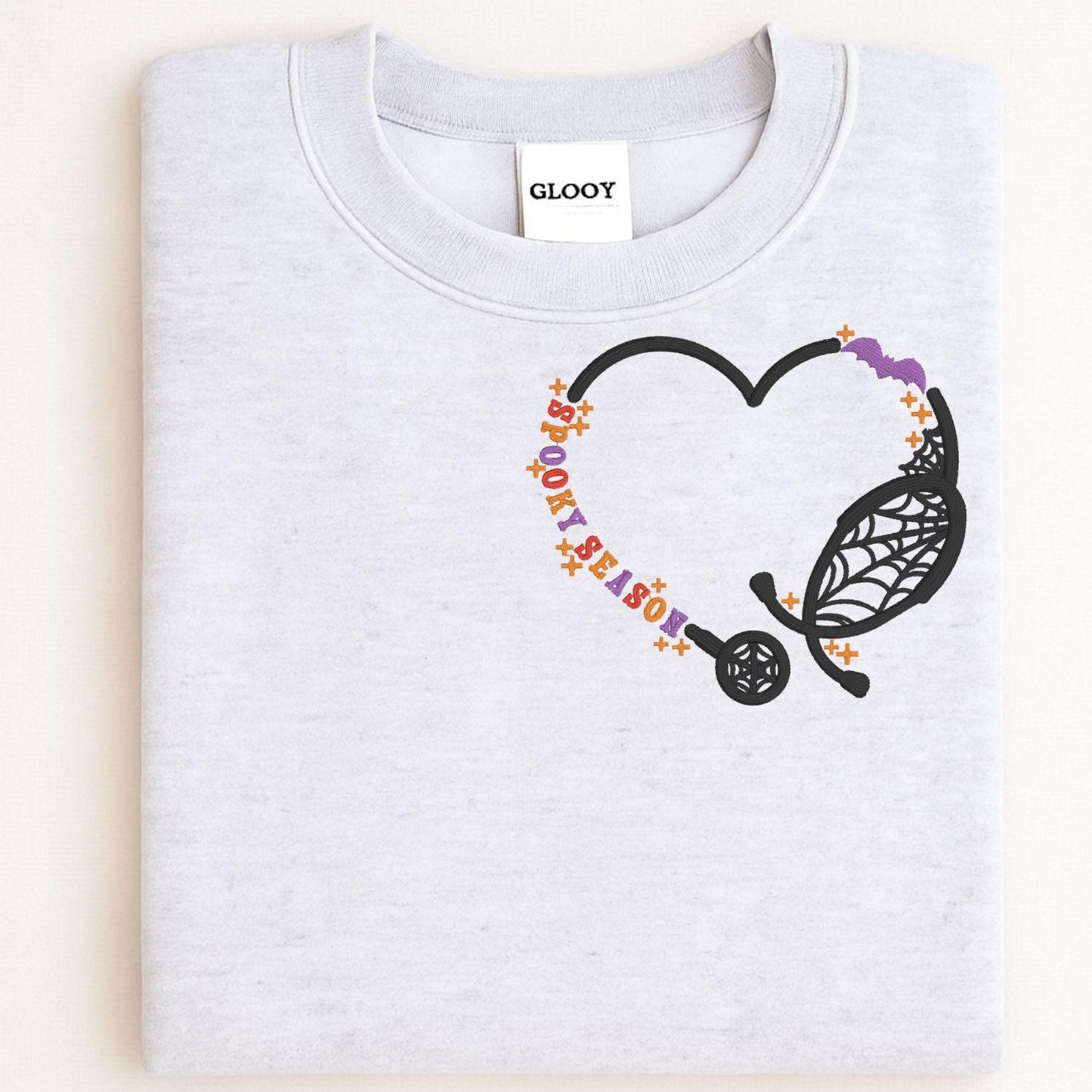 Spooky Season Nurse Sweatshirt • Halloween Stethoscope Embroidery • Fall Medical Crewneck • Cute Nurse Gift • Autumn Work Apparel