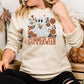 Summerween Ghost Embroidery Sweatshirt | Cute Floral Halloween Fall Shirt | Cozy Autumn Pullover | Spooky Season Pumpkin Lover Top