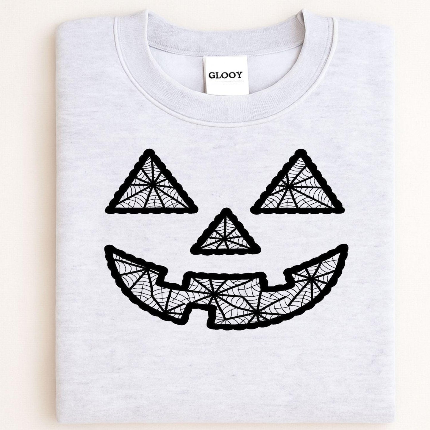 Fall Pumpkin Face Embroidery Sweatshirt • Cozy Autumn Jack O Lantern Crewneck • Halloween Pumpkin Stitch Shirt • Fall Season Top