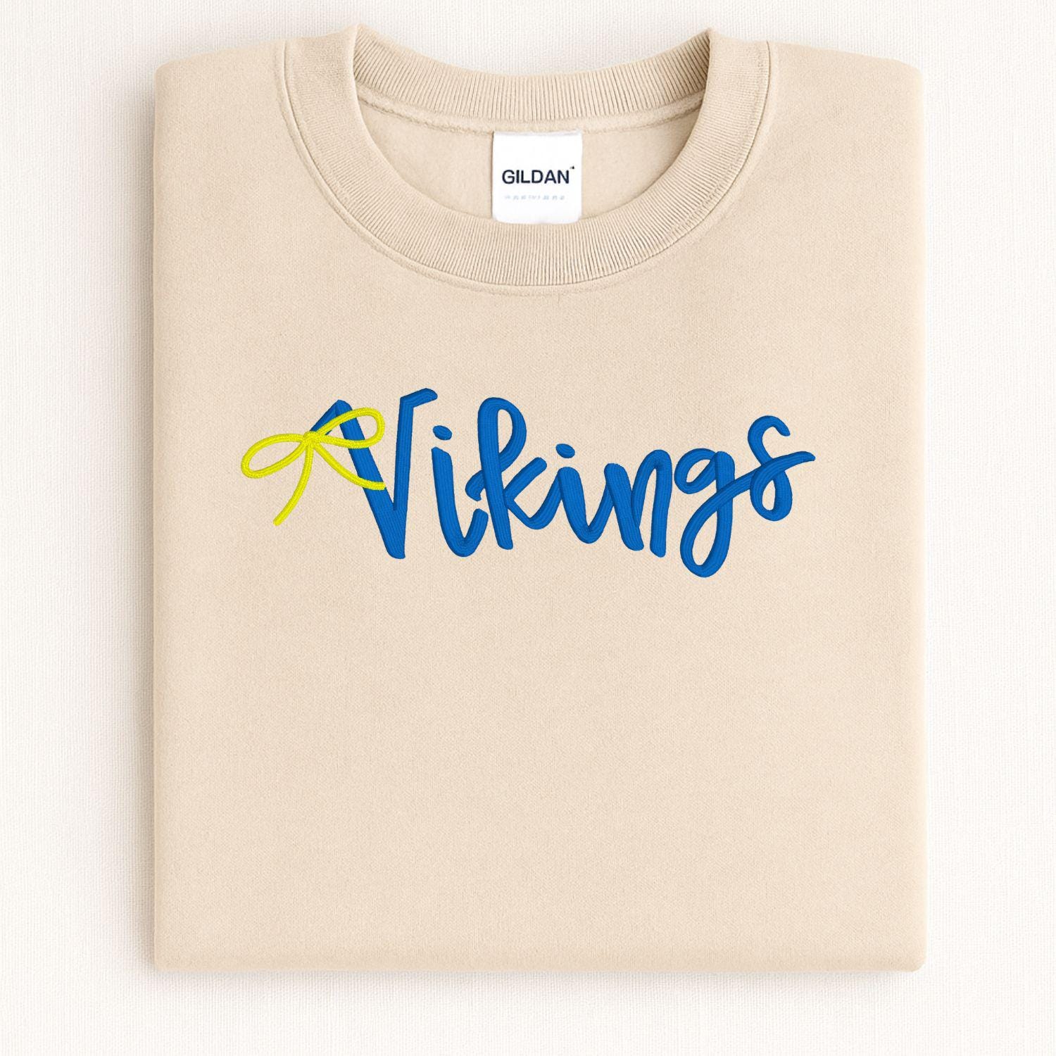 Game Day Embroidery Sweatshirt | Custom Team Spirit Pullover with Bow | School Pride Cozy Football Game Day Crewneck Top