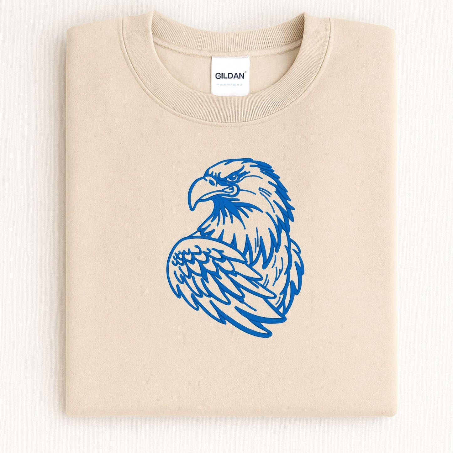 Eagle Mascot Embroidered Sweatshirt, School Spirit Crewneck, Sports Team Fan Apparel, Custom School Pride Shirt, Game Day Outfit