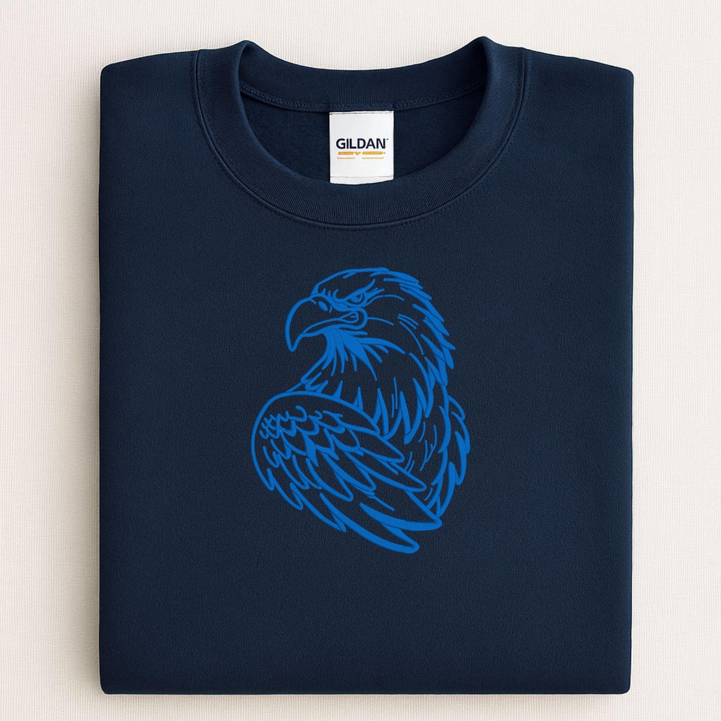 Eagle Mascot Embroidered Sweatshirt, School Spirit Crewneck, Sports Team Fan Apparel, Custom School Pride Shirt, Game Day Outfit