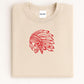 Custom Indians Mascot Crewneck Sweatshirt | Embroidered Native Headdress Design | School Spirit Apparel | Game Day Fan Gift Unisex