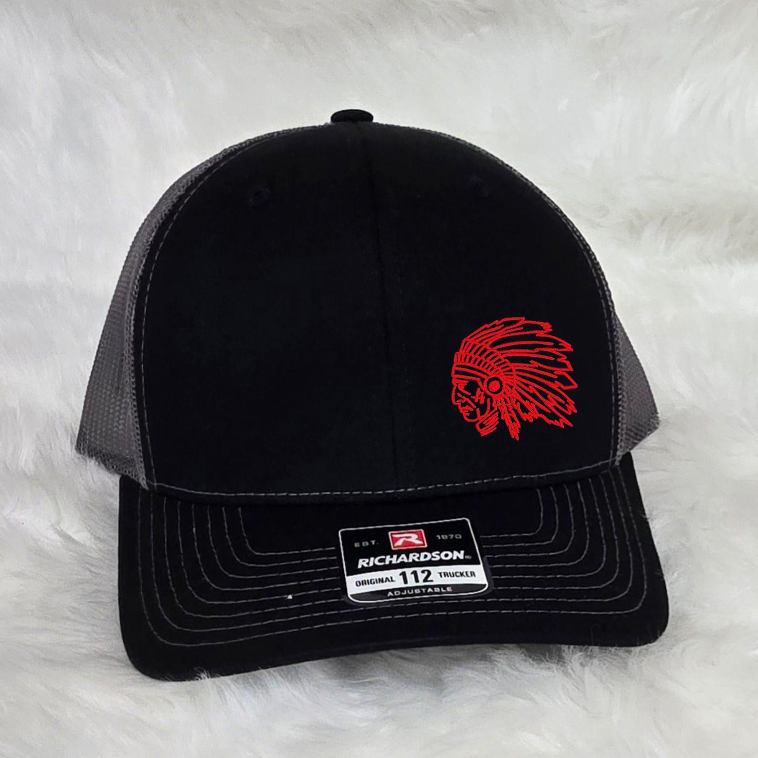 Embroidered Indians Mascot hat | Unisex School Spirit Team Apparel | Custom Sports Game Day Outfit | Gift for Fans