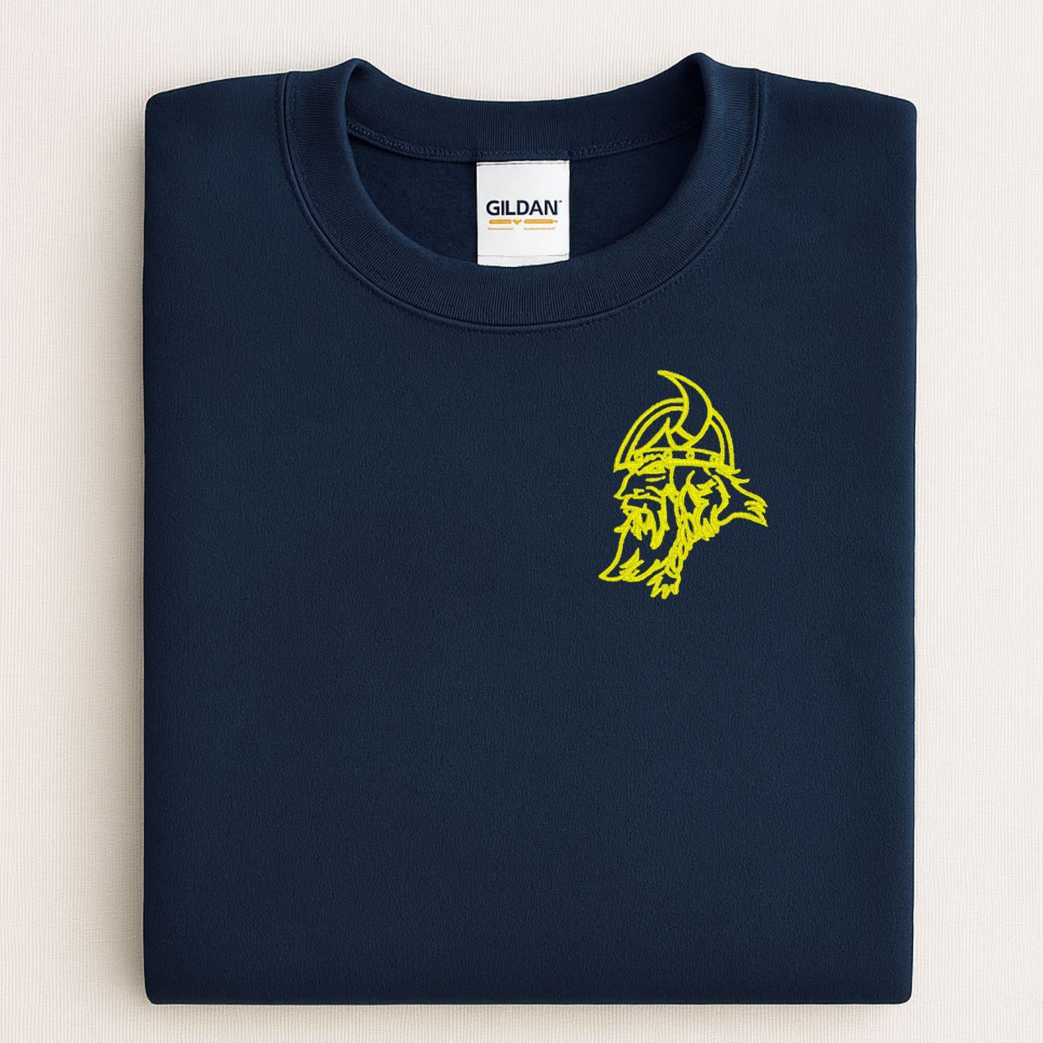 Embroidered left chest vintage Mascot Crewneck Sweatshirt | Unisex School Spirit Team Apparel | Custom Sports Game Day Outfit, Gift for Fans