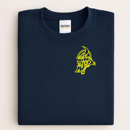 Embroidered left chest vintage Mascot Crewneck Sweatshirt | Unisex School Spirit Team Apparel | Custom Sports Game Day Outfit, Gift for Fans