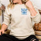 Embroidered left chest vintage Mascot Crewneck Sweatshirt | Unisex School Spirit Team Apparel | Custom Sports Game Day Outfit, Gift for Fans