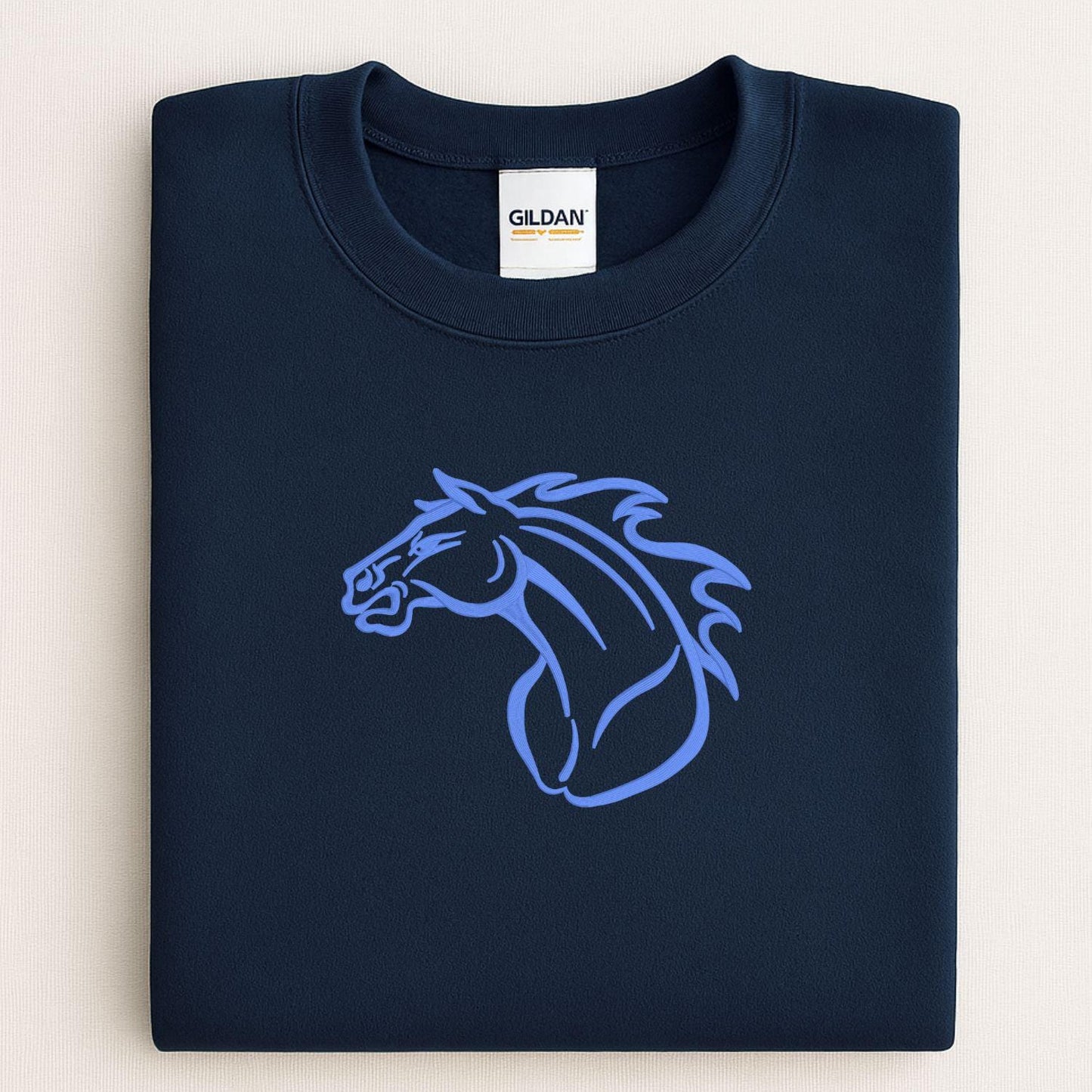 Embroidered Vintage Mascot Crewneck Sweatshirt | Unisex School Spirit Team Apparel | Custom Sports Game Day Outfit | Gift for Fans