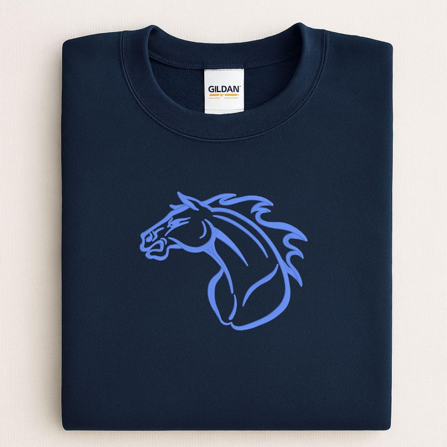 Embroidered Vintage Mascot Crewneck Sweatshirt | Unisex School Spirit Team Apparel | Custom Sports Game Day Outfit | Gift for Fans