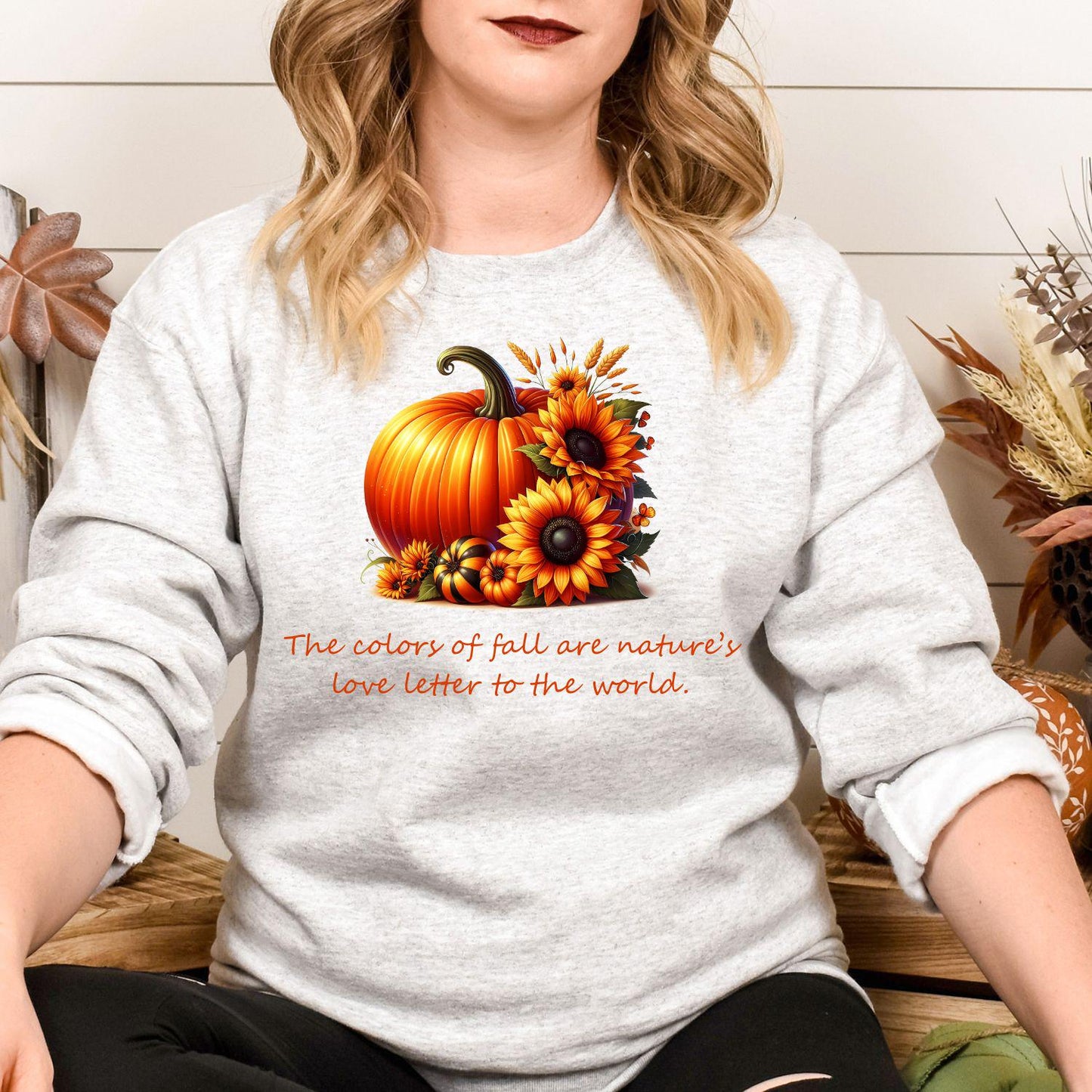 Fall Pumpkin Sunflower Shirt | Cozy Autumn Graphic Tee | DTG Printed Crewneck | Seasonal Harvest Pumpkin Shirt | Fall Outfit Top