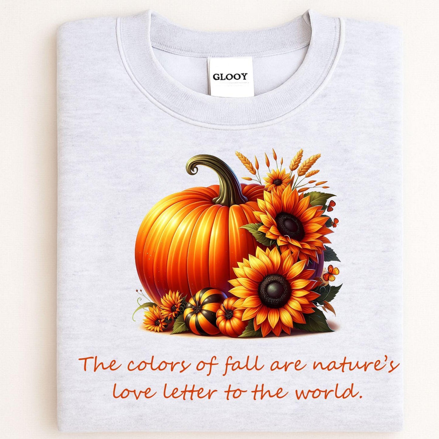 Fall Pumpkin Sunflower Shirt | Cozy Autumn Graphic Tee | DTG Printed Crewneck | Seasonal Harvest Pumpkin Shirt | Fall Outfit Top